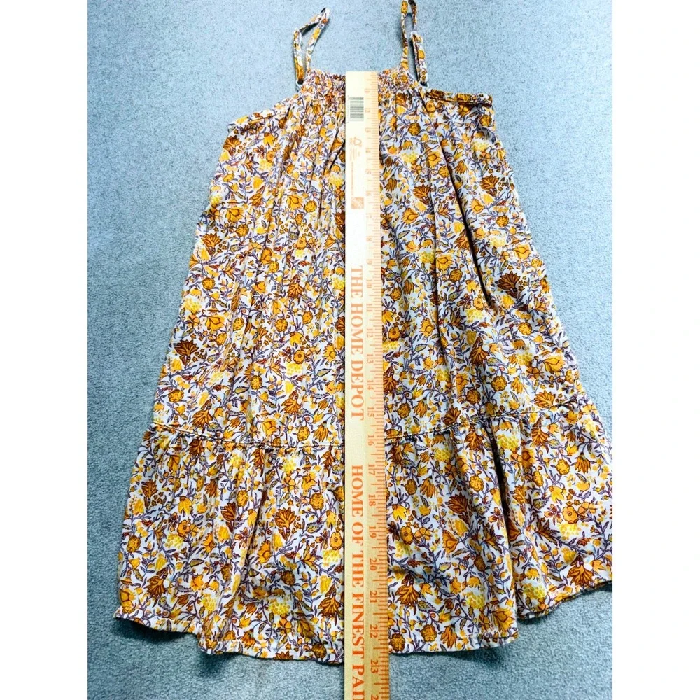 Old Navy Tiered Cami Dress Kids Size S 6-7 Yellow Floral Smocked Boho Sundress